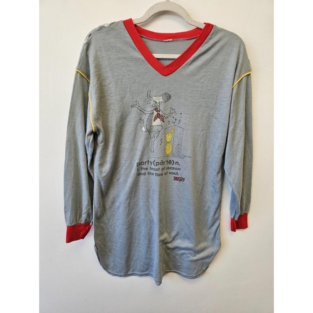 Vintage 80s Pavlov‎ Ted Martin Party Comic Definition Medium Gray Dog Graphic